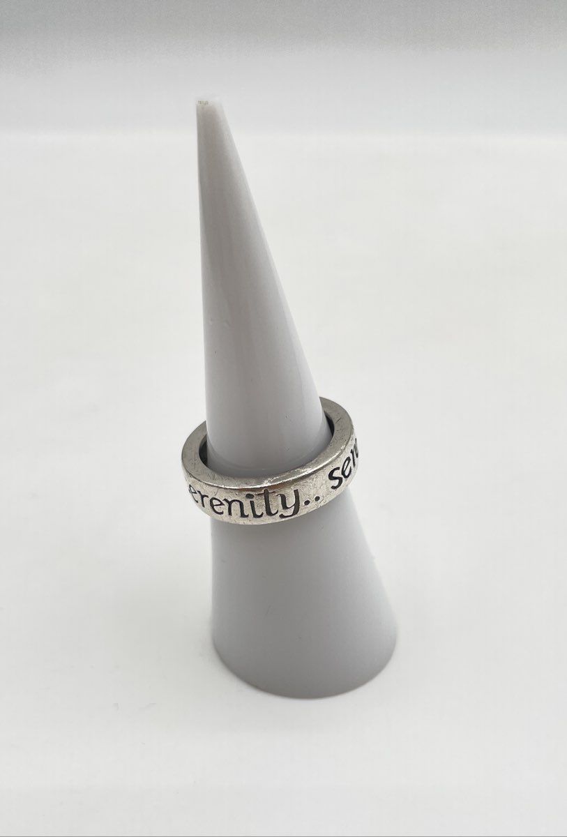 MWS 925 Sterling Silver Engraved Serenity Ring 5.9g