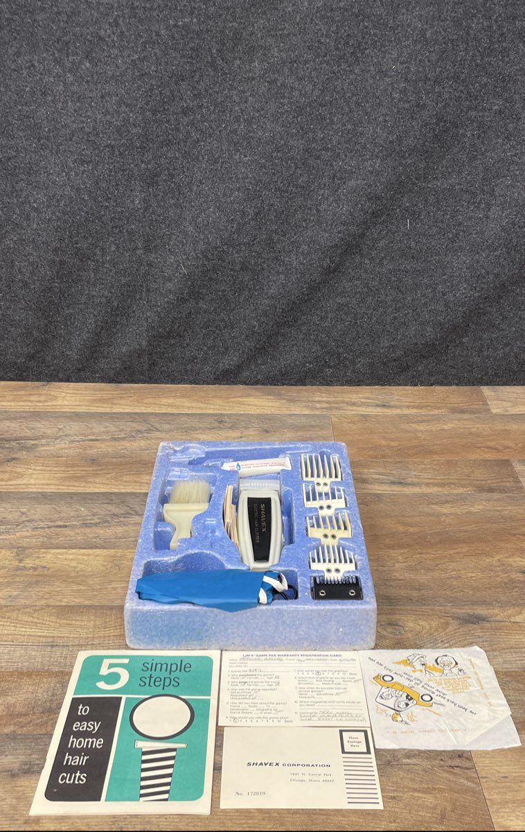 Vintage Shavex SC16 Deluxe Home Haircutting Kit Heavy Duty Clipper Complete
