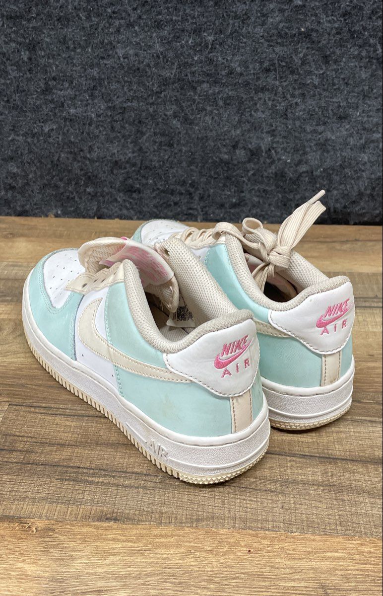 Nike Air Force 1 Low GS Emerald Rise White Sneakers Size 5Y