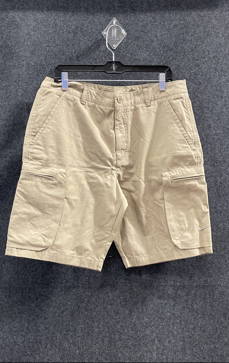 Nike Men's Khaki Ripstop Cargo Shorts Multi-Pocket Casual Sz 34 NWT
