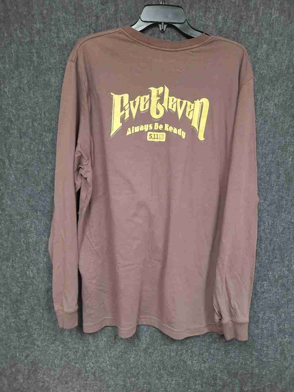 5.11 Tactical Men's Brown Long Sleeve Always Be Ready Graphic T-Shirt Sz XL