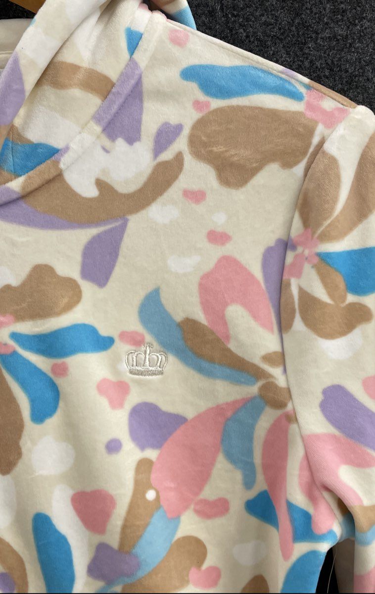 Juicy by Juicy Couture Women's Firework Floral Pebble Velour Hoodie Sz L NWT