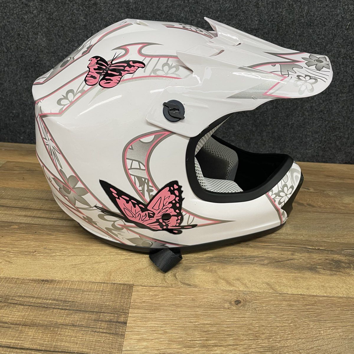 SLMOTO TCMT Youth Dirt Bike Helmet HY 601 DOT Small Pink Butterfly Motocross