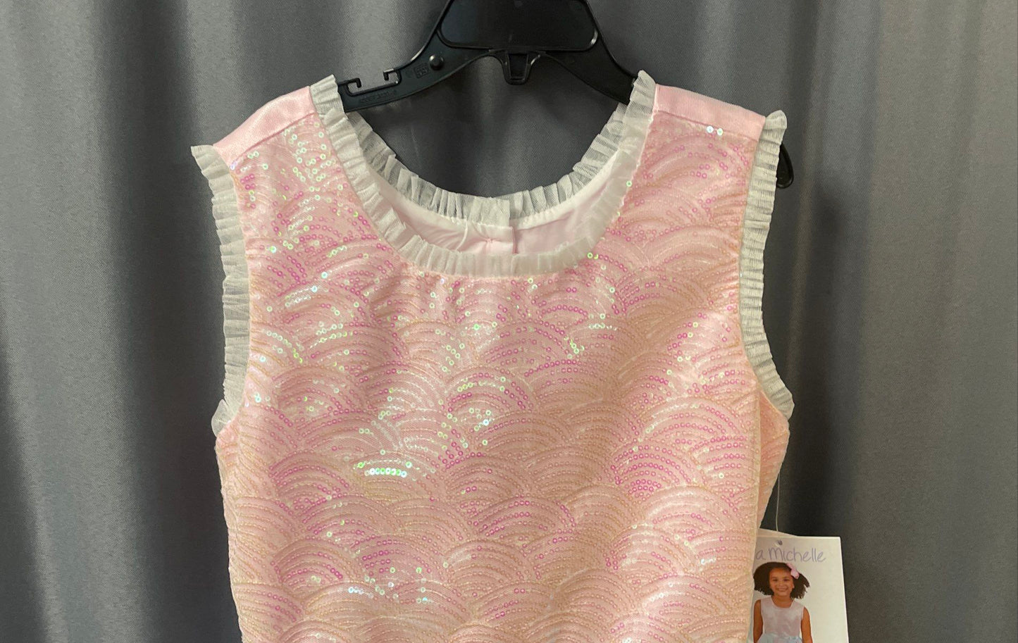 Jona Michelle Girl's Pink Pastel Sequined Tulle Party Dress Sz 10 NWT