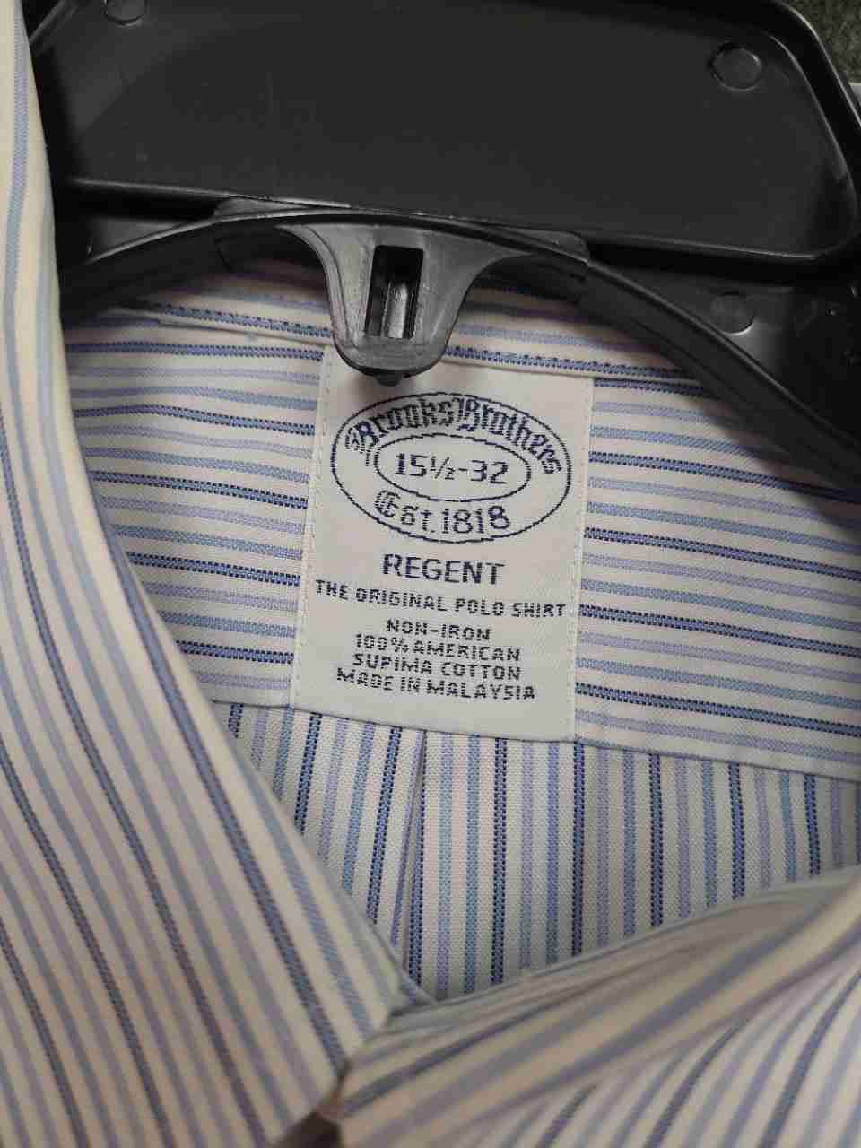 Brooks Brothers Men's Regent Multi-Stripe Supima Cotton Non-Iron Shirt 15.5 32