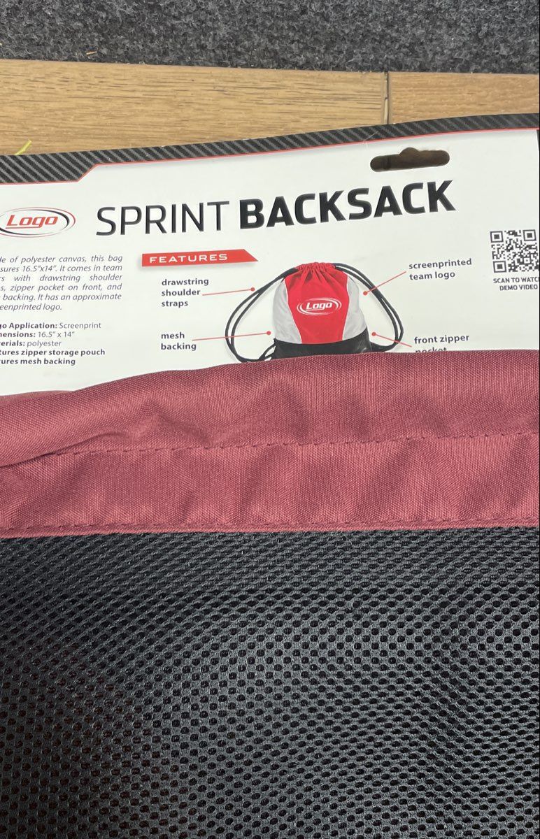Logo Brands Virginia Tech Hokies Sprint Backsack Drawstring Bag Maroon NWT