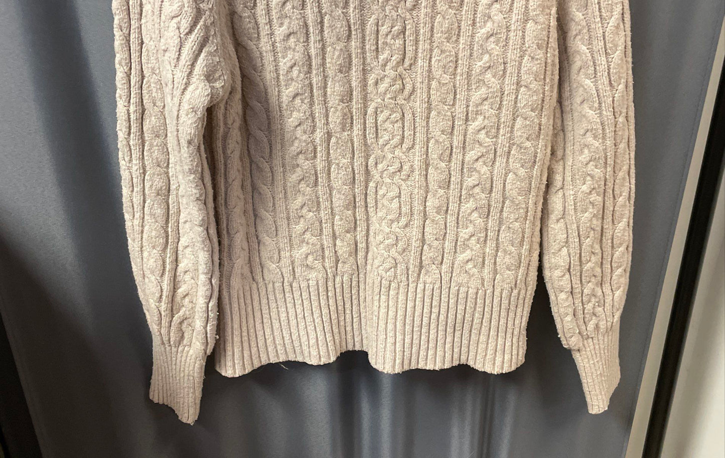 Joie Women's Cream Cable Knit Mock Neck Pullover Sweater Sz S
