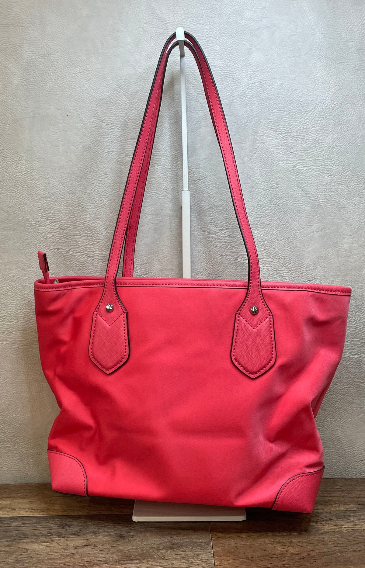 Michael Kors Pink Nylon Saffiano Leather Trim Large Tote Bag