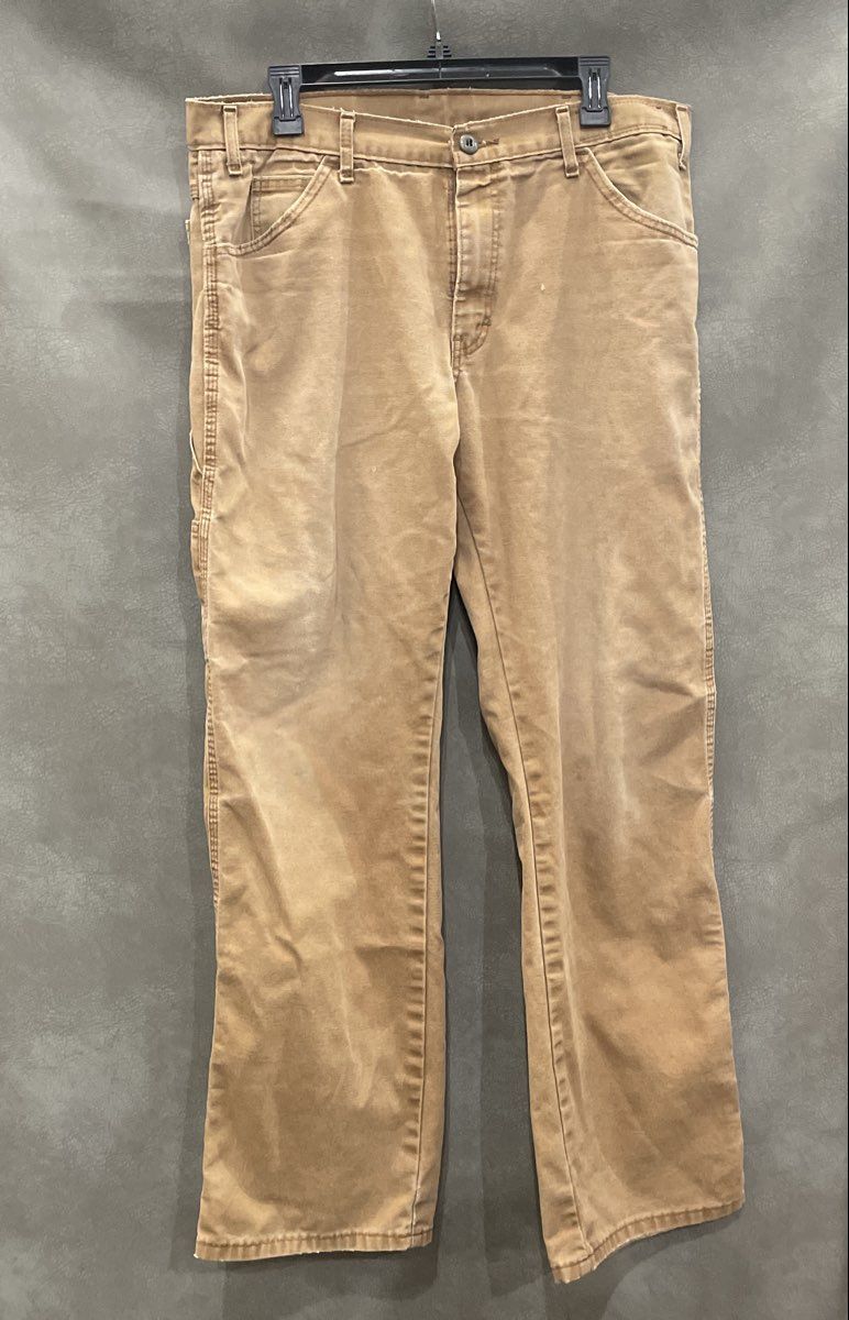 Dickies Men's Brown Industrial Carpenter Duck Canvas Work Pants Sz 34x34