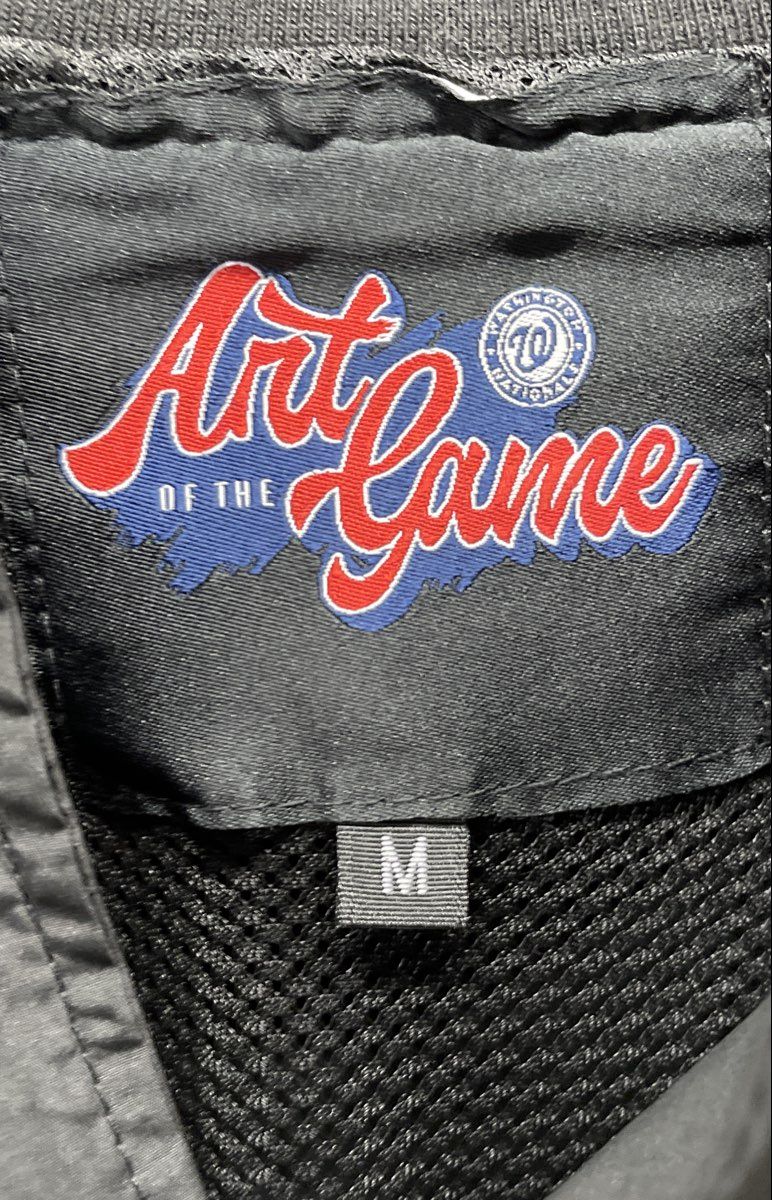 Art of the Game Men's Washington Nationals Snap Varsity Bomber Jacket Black Sz M