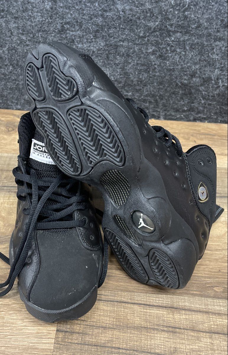 Nike Air Jordan Jumpman Team II Triple Black Basketball Sneakers Size 5Y