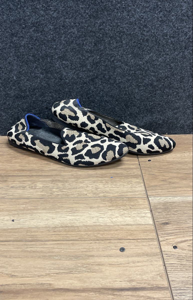 Rothy's The Loafer Big Cat Leopard Print Knit Flats Women's Size 11
