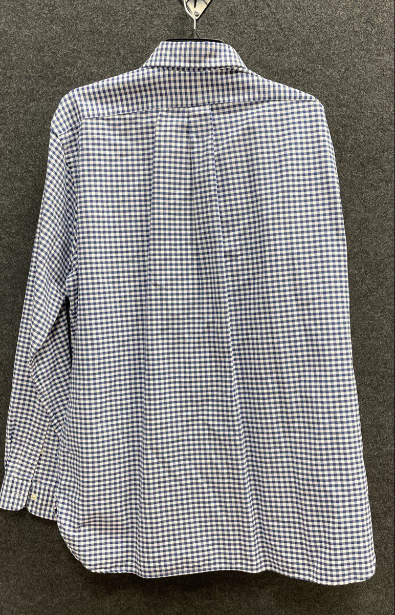 Ralph Lauren Men's Blue White Gingham Button Down Classic Fit Shirt Sz XL