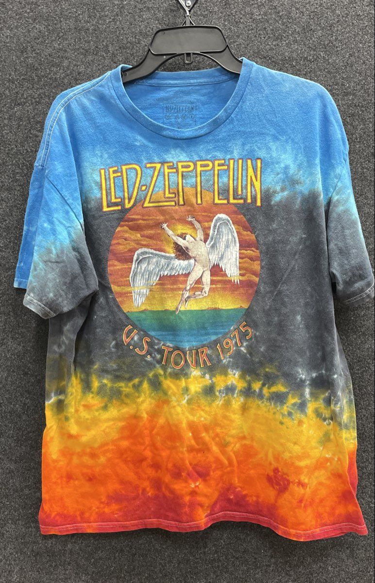 Led Zeppelin 1975 U.S. Tour T-Shirt Icarus Tie Dye Official Reprint Sz XL