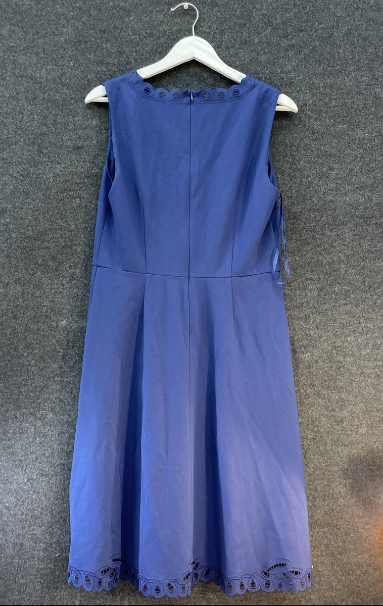 Talbots Women's Blue Embroidered Ponte Fit & Flare Dress NWT Sz 8