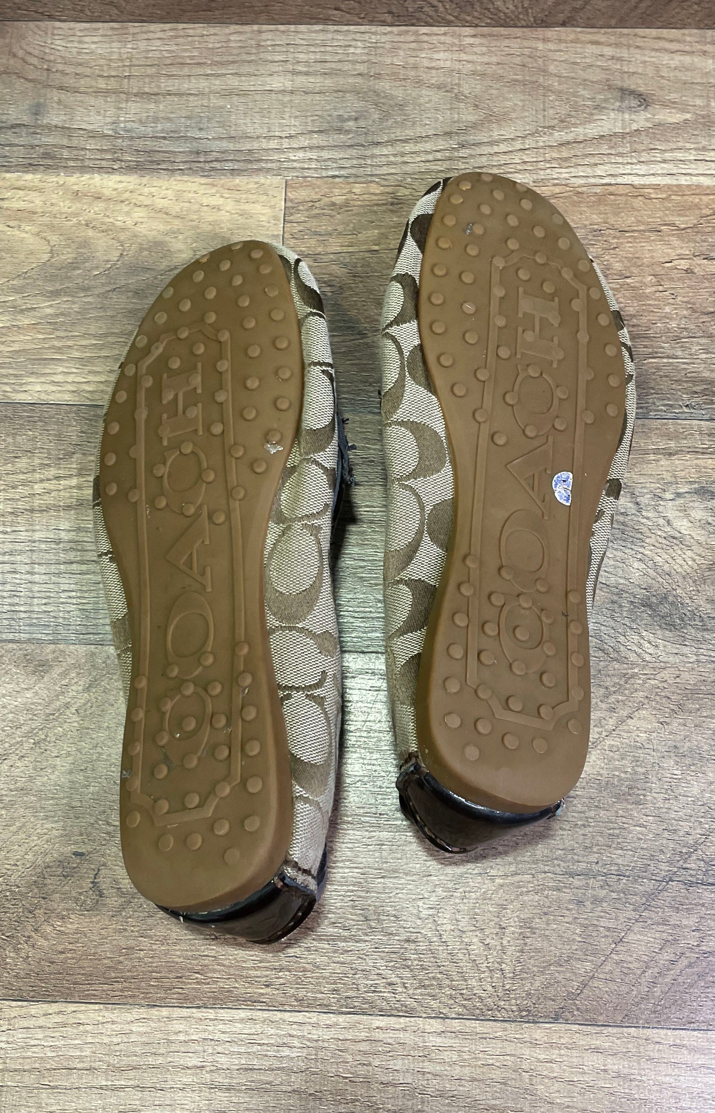 Coach Frida Tan Signature Jacquard Logo Loafers Women's Size 8.5 B