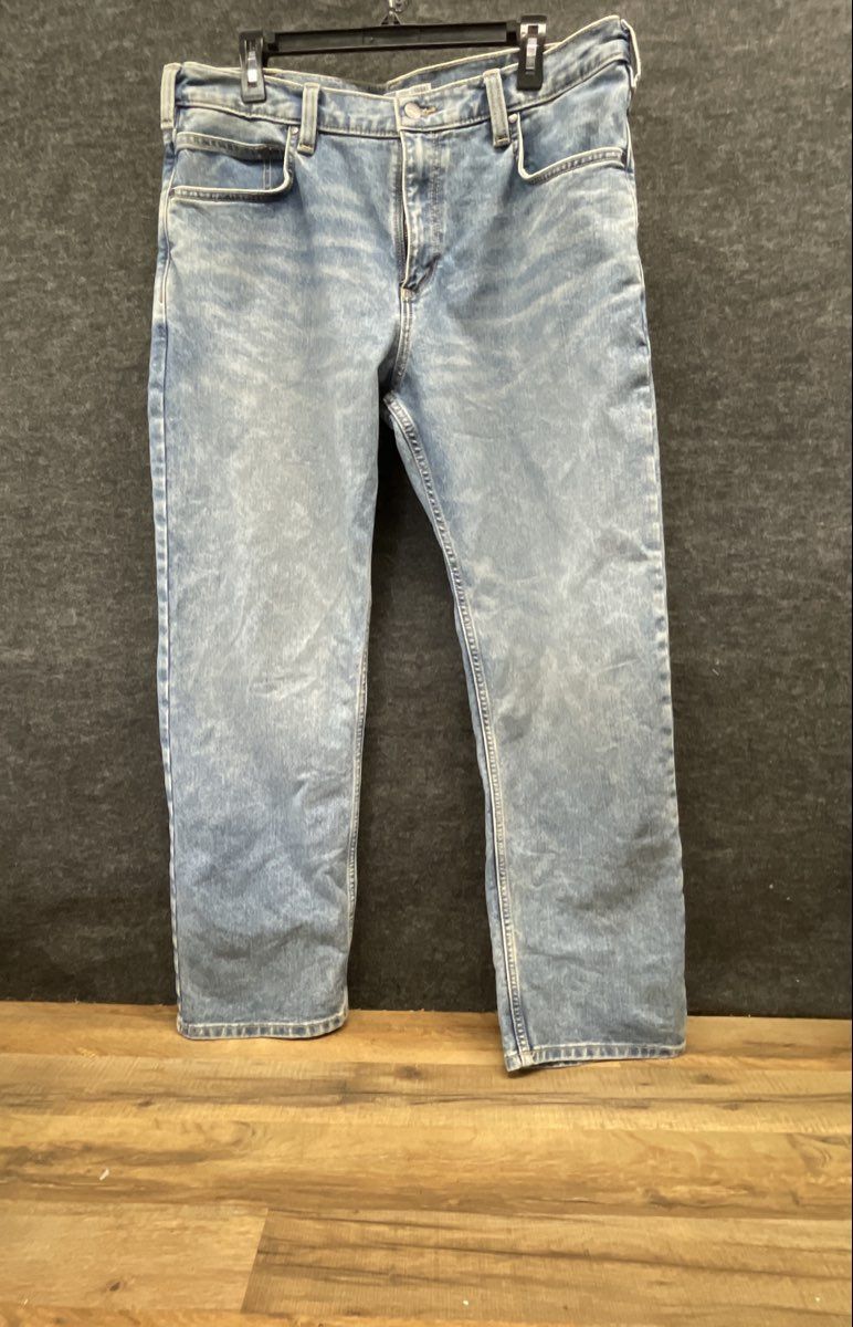 Carhartt Men's 106988 Loose Straight Fit Light Wash Blue Denim Jeans Sz 36x30