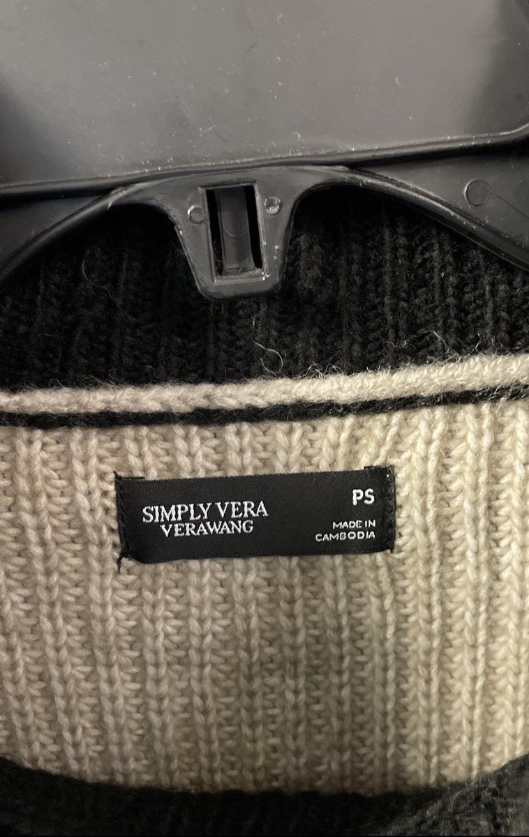 Simply Vera Vera Wang Women's Black Tan Colorblock Mock Neck Sweater PS NWT