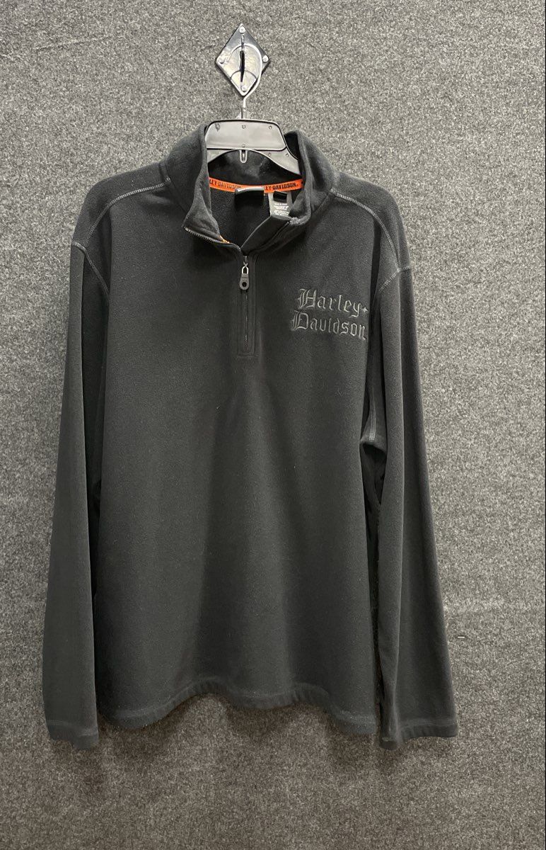 Harley-Davidson Genuine Motor Clothes Gothic Logo Quarter Zip Fleece Sz XL