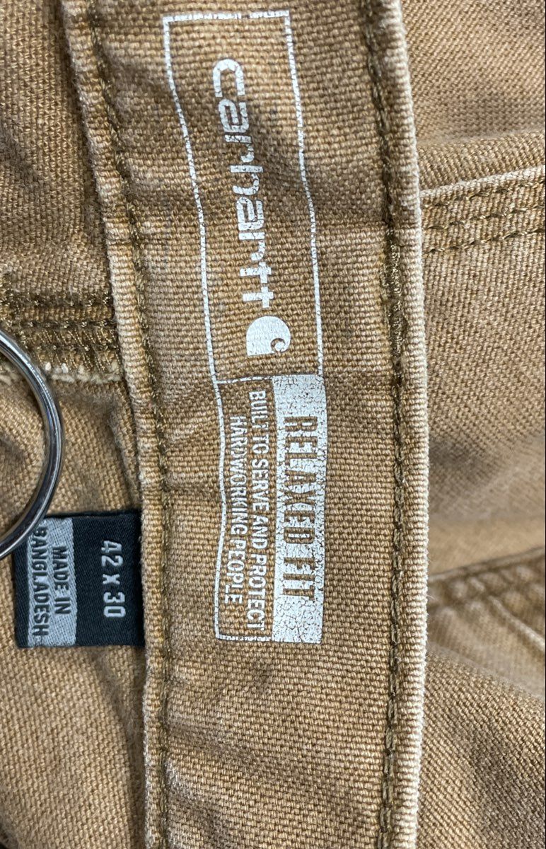 Carhartt Men's Brown B11 Washed Duck Canvas Carpenter Pants Dungaree