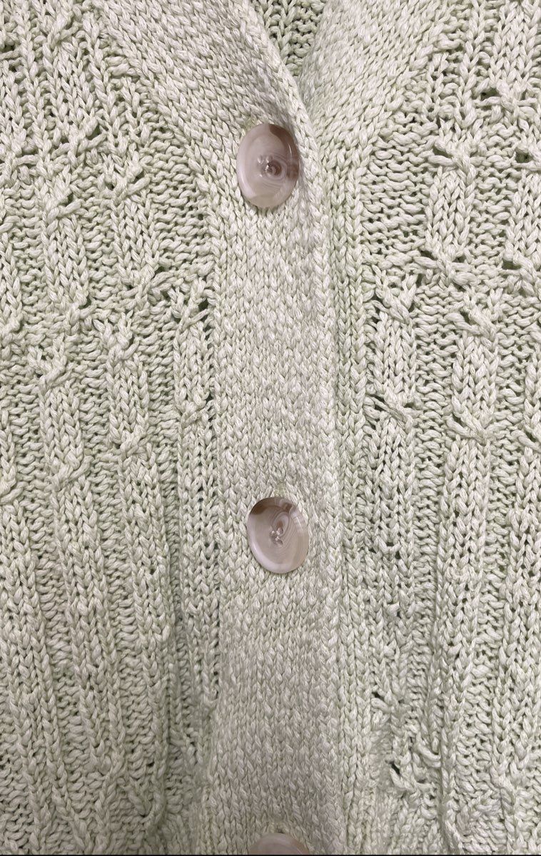 Old Navy Women's Lime Green Cable Knit V-Neck Button Front Cardigan Size L