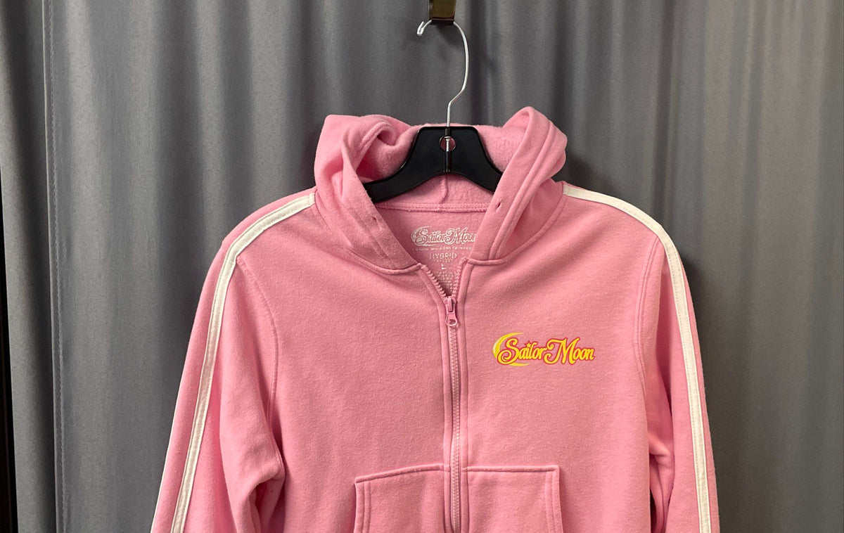 Sailor Moon x Hybrid Apparel Women's Pink Graphic Zip Up Hoodie Sz XL