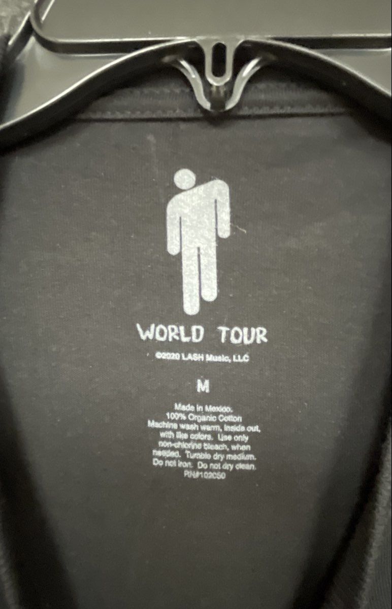 Billie Eilish Unisex 2020 World Tour Black Long Sleeve Graphic Shirt Sz M