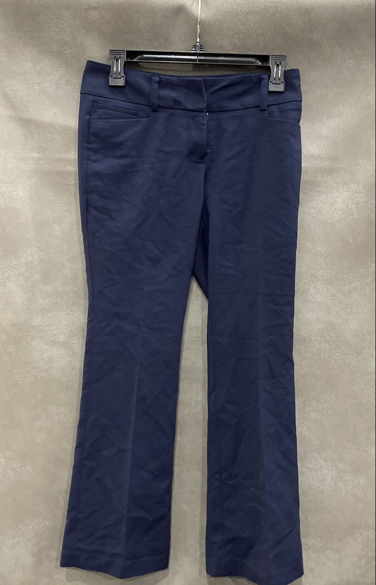 7th Avenue New York & Co Women's Navy Cotton Blend Professional Pants Sz 0P