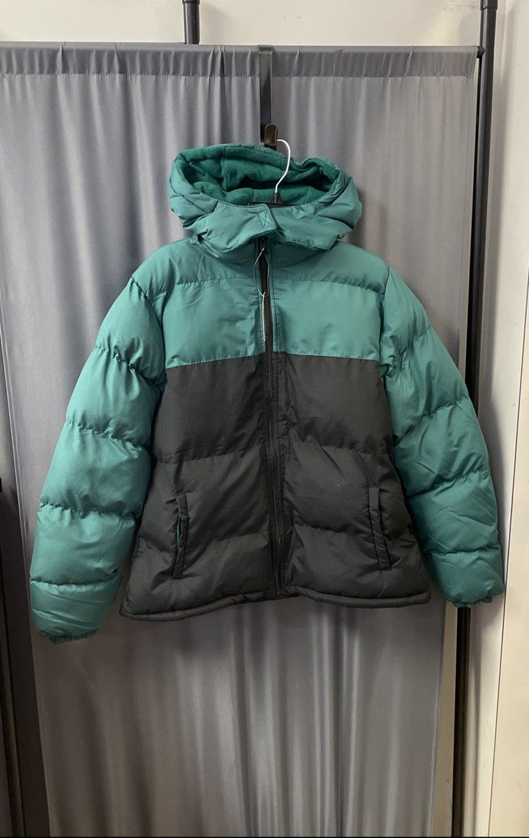 Operation Warm Green Black Colorblock Hooded Puffer Parka Jacket NWT Sz M