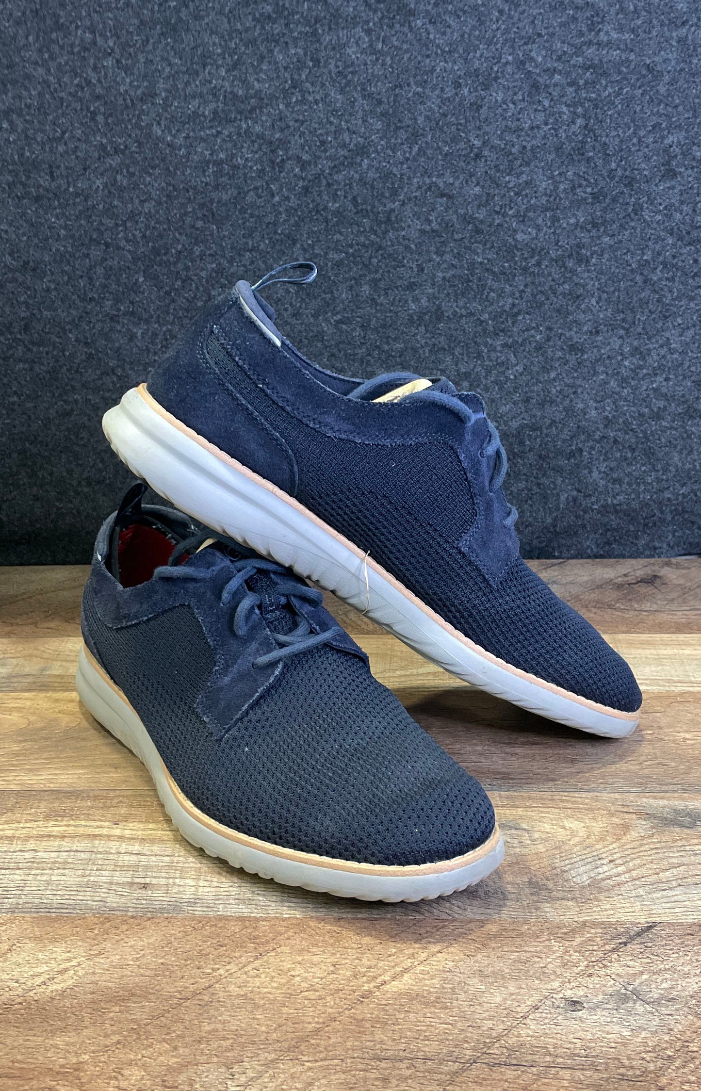 UGG Men's Frew HyperWeave Navy Blue Knit Suede Sneakers Size 11.5