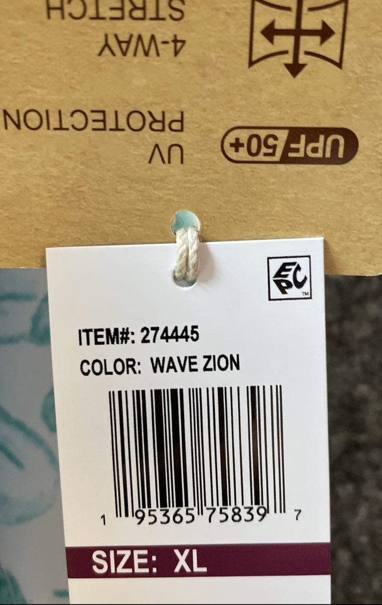 Zeroxposur Men's Swim Trunks Board Shorts Teal Tropical Leaf Striped XL NWT