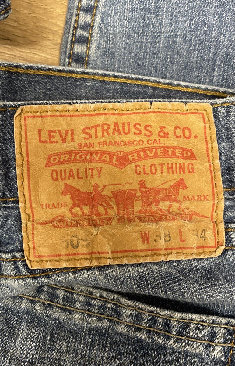 Levi's Men's 505 Regular Fit Straight Leg Light Wash Blue Denim Jeans Sz 38x34