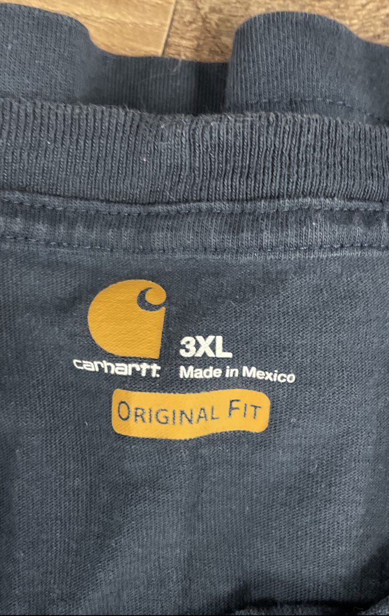 Carhartt Men's Navy Blue Long Sleeve Pocket T-Shirt Original Fit Size 3XL