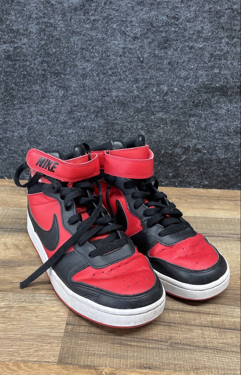 Nike Court Borough Mid 2 Black University Red Sneakers Size 7Y