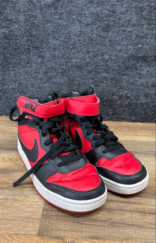 Nike Court Borough Mid 2 Black University Red Sneakers Size 7Y