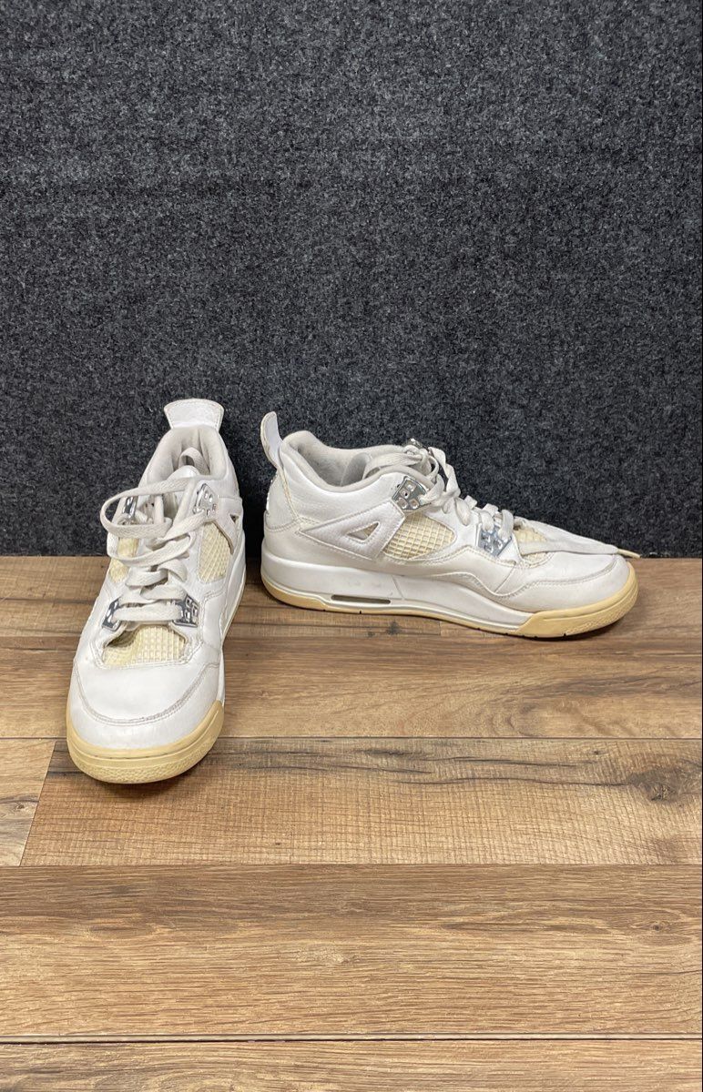 Nike Air Jordan 4 Retro Pure Money Y2K White Silver Youth Size 5.5Y
