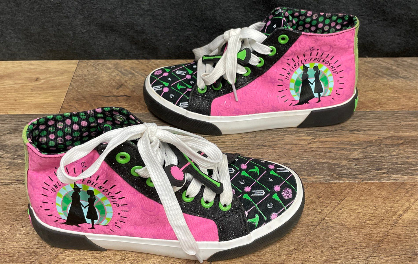 Ground Up Wicked Unlikely Friendship Pink Black High Top Sneakers Youth Size 3
