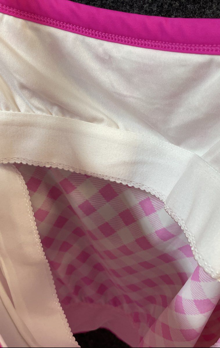 Kim Rogers Curvy Women's Tankini Top Pink White Gingham Check Blouson NWT 20W
