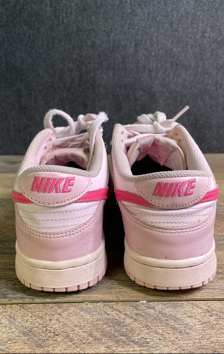Nike Dunk Low GS Triple Pink Hyper Pink Leather Sneakers Size 7Y