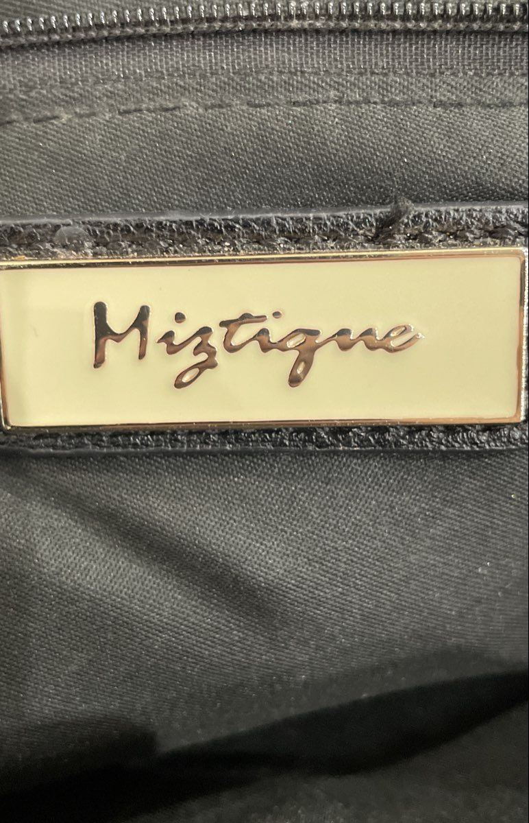 Miztique Black Faux Leather Convertible Backpack Tote Bag Gold Hardware