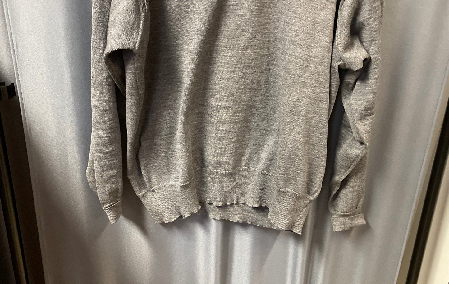 Embassy Row Men's Gray Long Sleeve Polo Sweater Vintage 90s Wool Italy Sz M