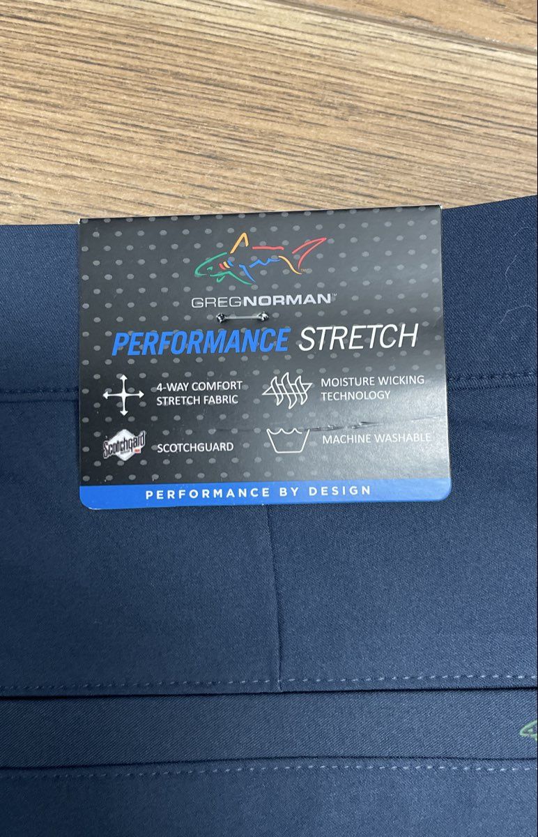 Greg Norman Men's Navy Performance Stretch Golf Shorts Size 38 NWT