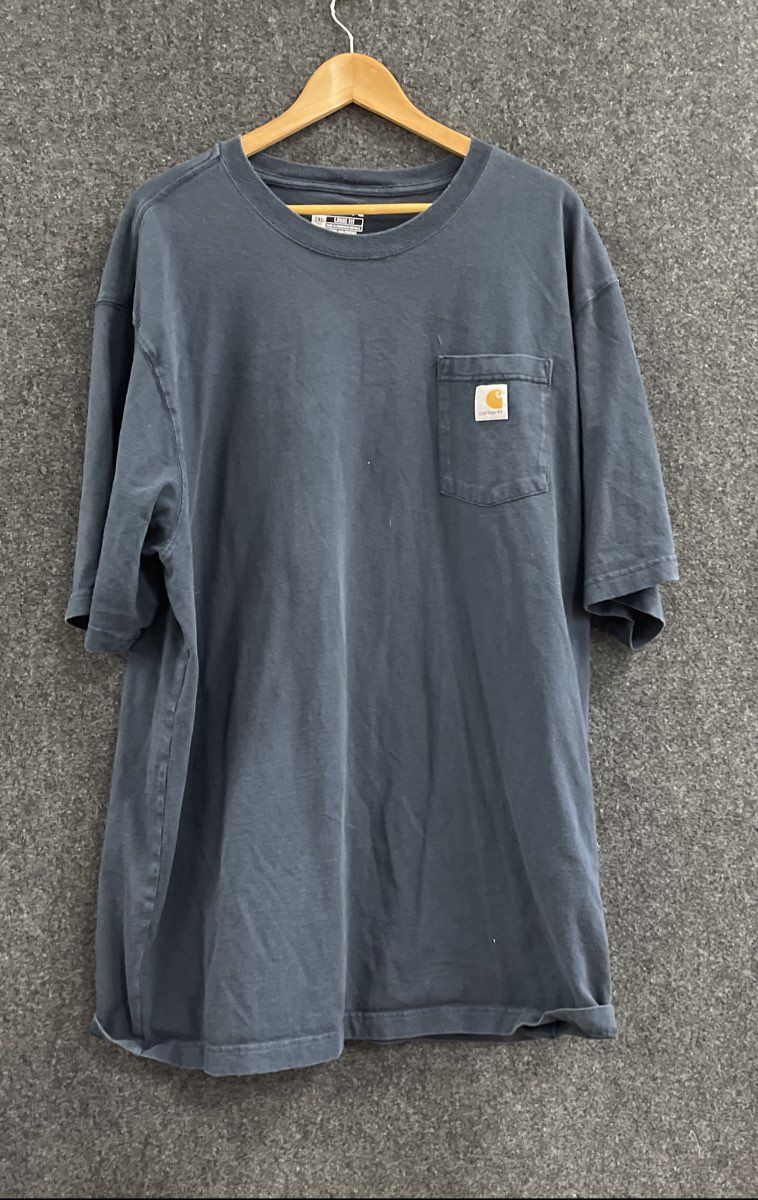 Carhartt Men's Navy Blue Loose Fit Short Sleeve Pocket T-Shirt Sz 2XL Tall