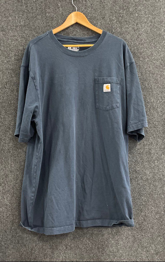 Carhartt Men's Navy Blue Loose Fit Short Sleeve Pocket T-Shirt Sz 2XL Tall