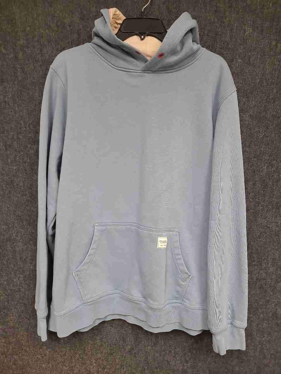Eddie Bauer Men's Workwear Hoodie Light Blue Graphic Sleeve Pullover Sz XXL