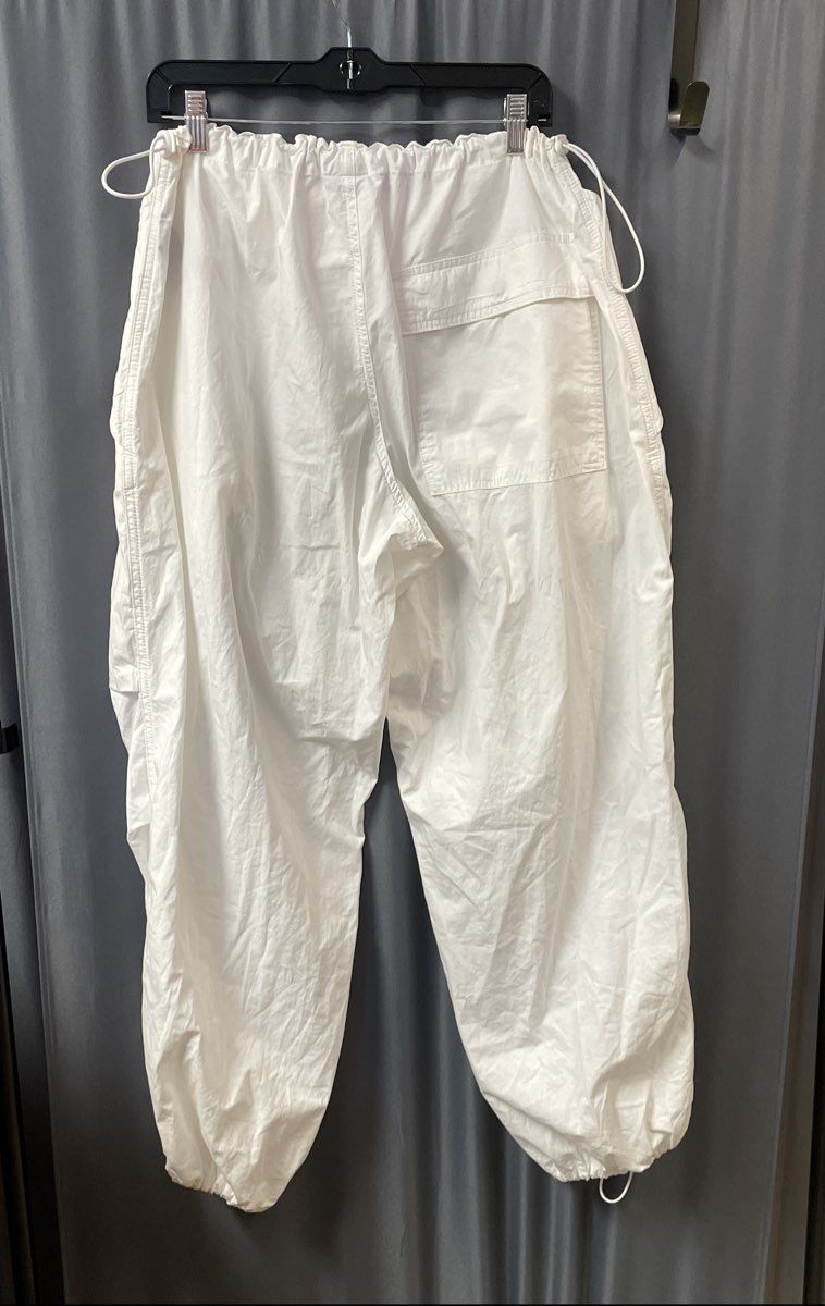 iets frans... White Drawstring Parachute Pants Cotton Baggy Joggers Sz L