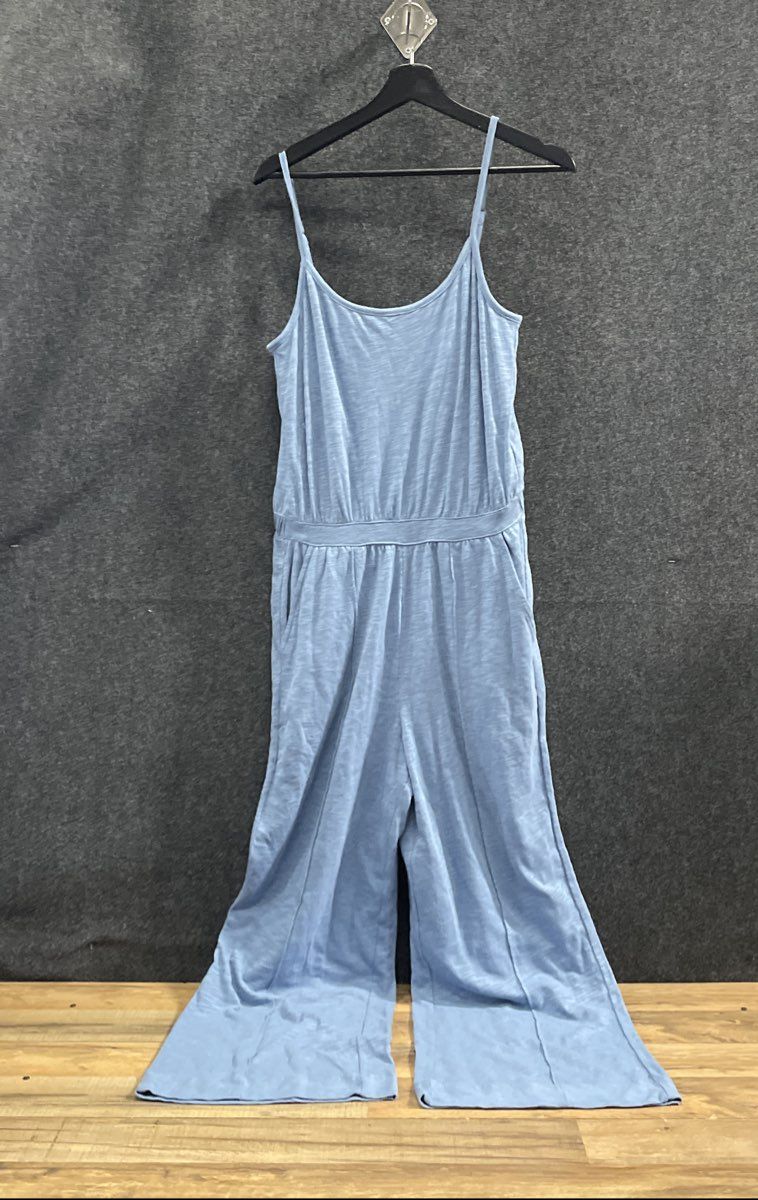 UpWest Women's Blue Wide Leg Cotton Sleeveless Jumpsuit NWT Size M