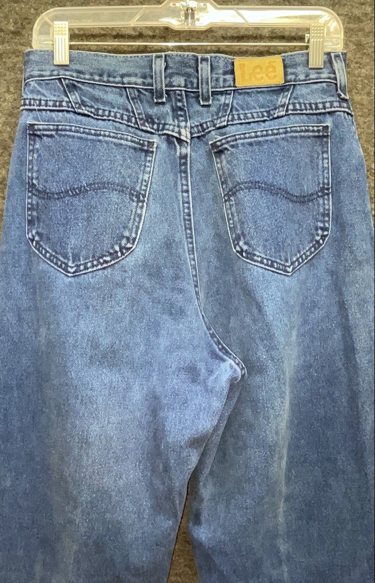 Vintage 90s Lee Women's Blue High Rise Tapered Leg Jeans Made in USA Sz 14 Long