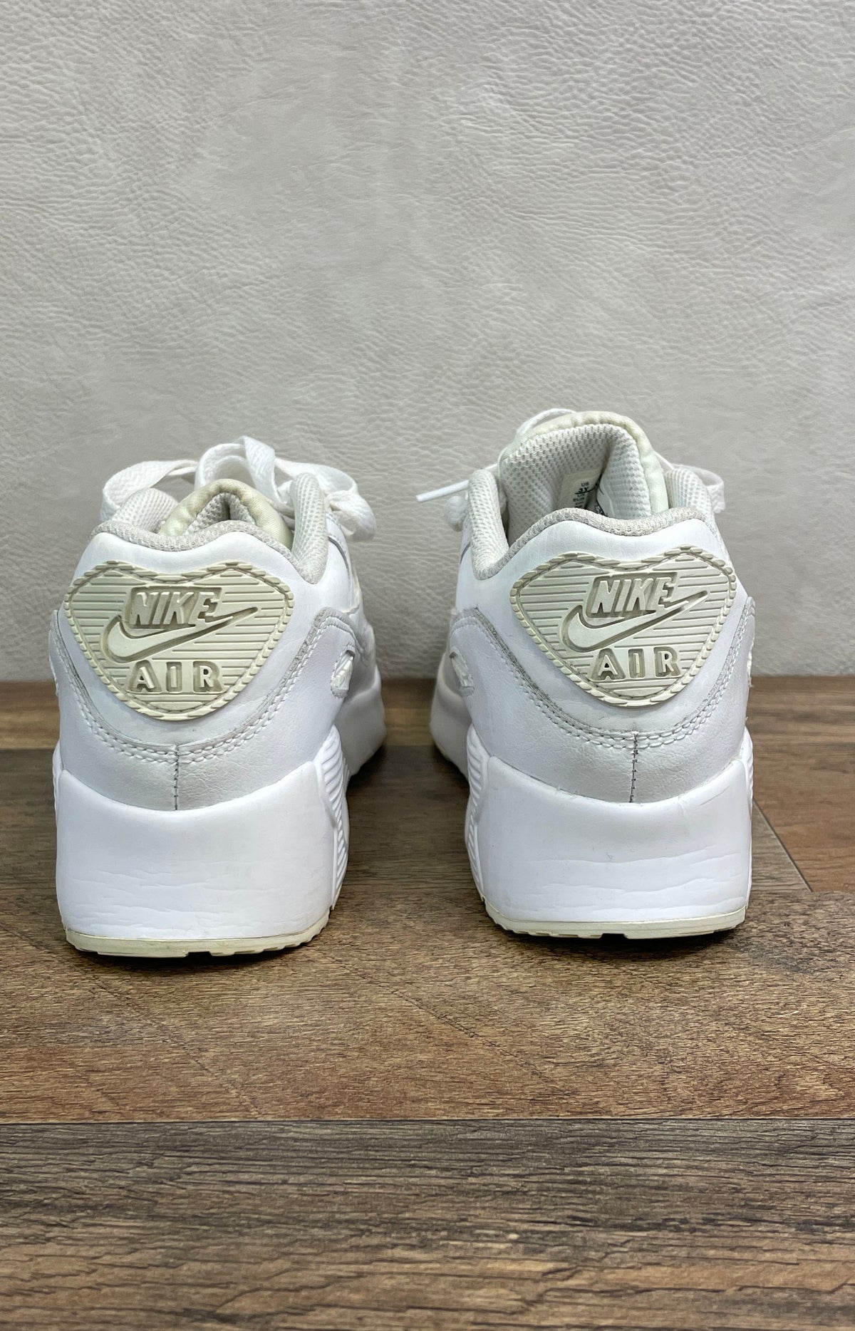 Nike Air Max 90 PS Triple White Low Top Sneakers Size 3Y