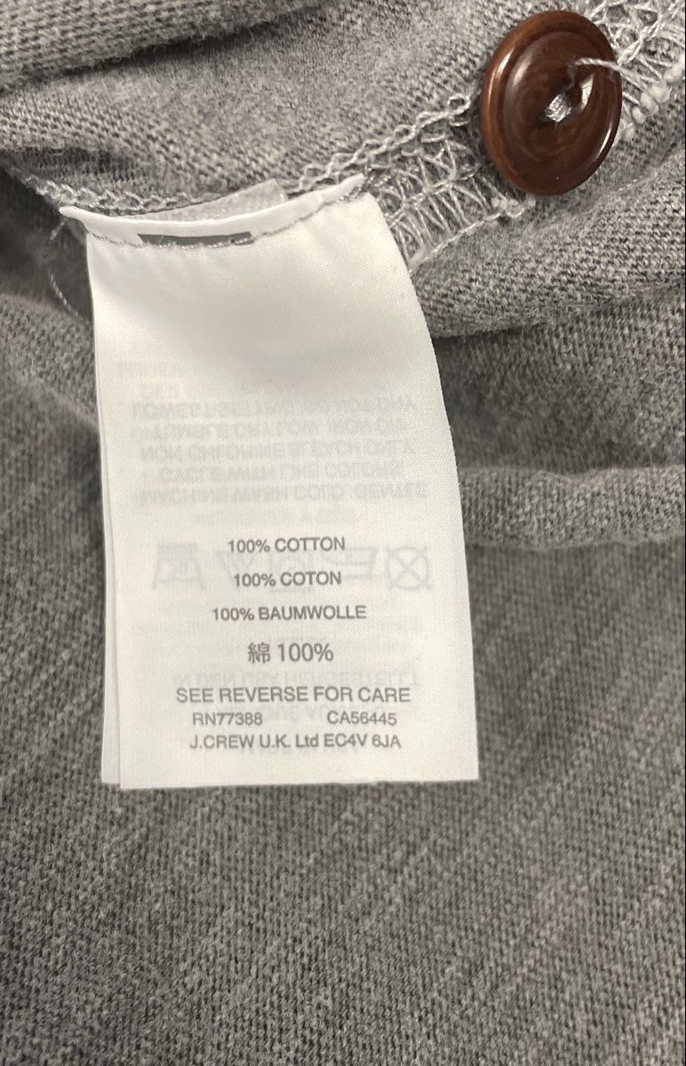 J.Crew Men's Lot of 2 Garment-Dyed Long Sleeve Henley Shirts Gray Black Sz S